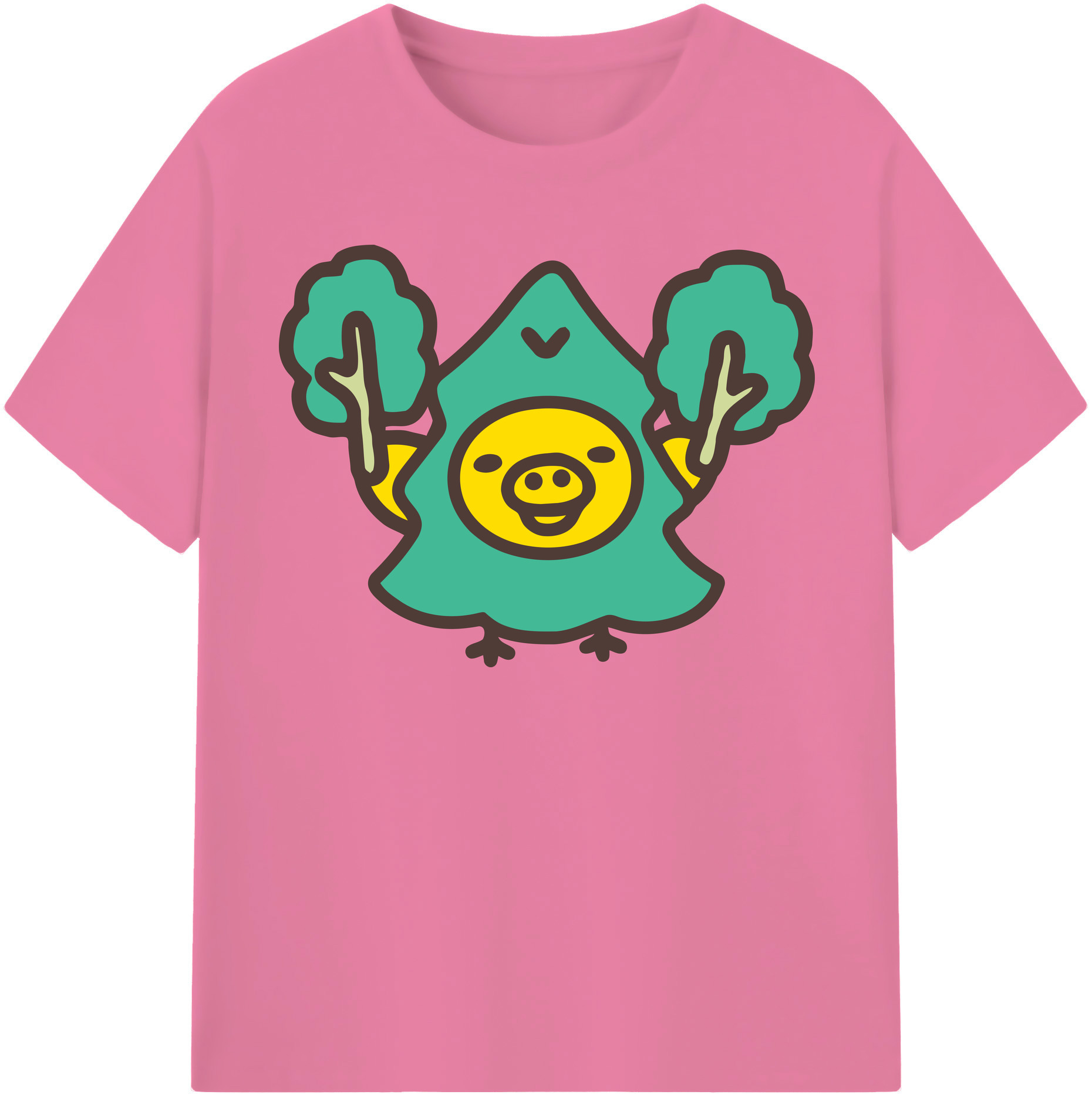 （画像用） リラックマ リラックマ キイロイトリ Rilakkuma Korilakkuma Kiiroitori 綿100％半袖Tシャツ（フロントプリント）